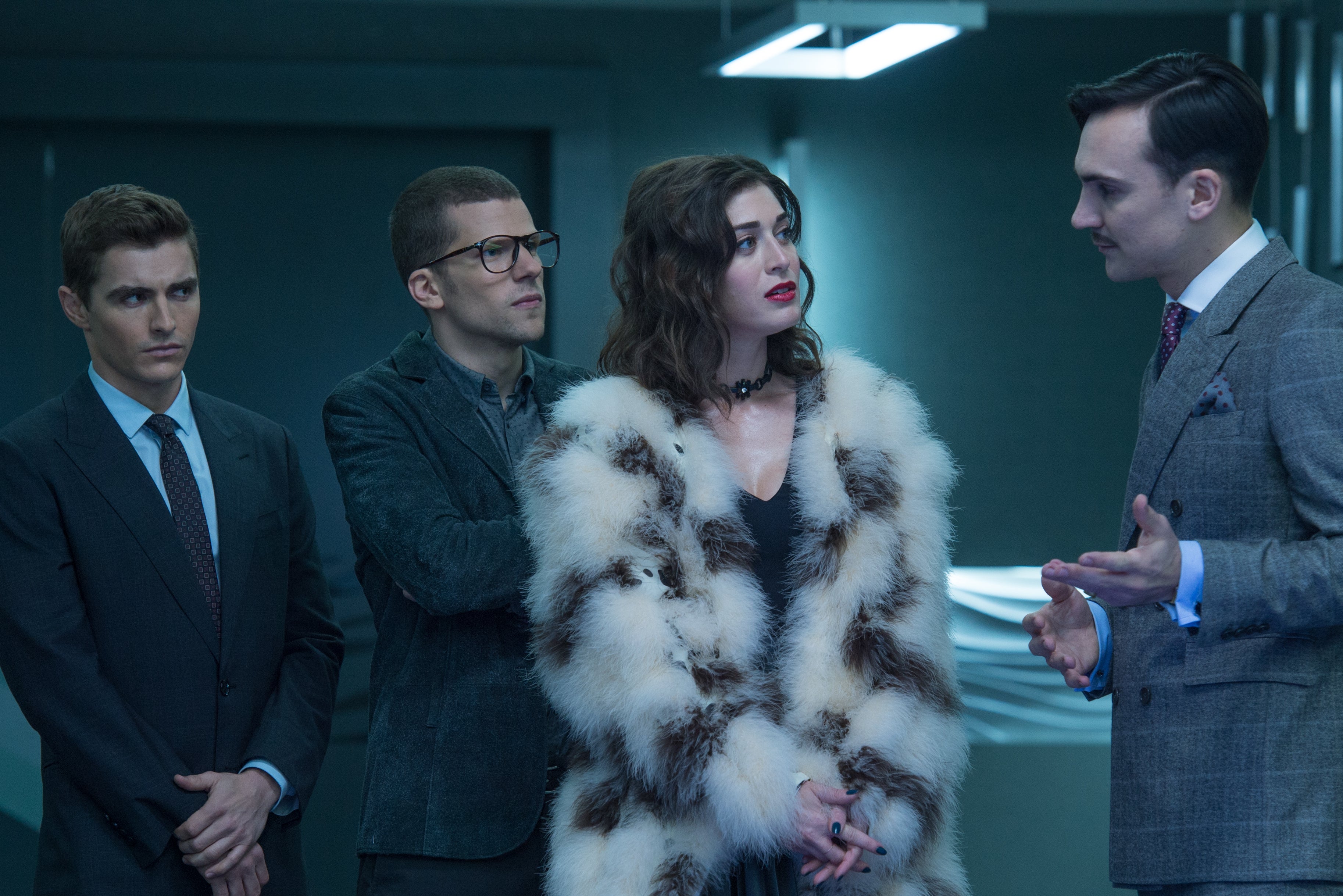 Lizzy Caplan, Dave Franco and Jessie Eisenberg in ‘Now You See Me 2’