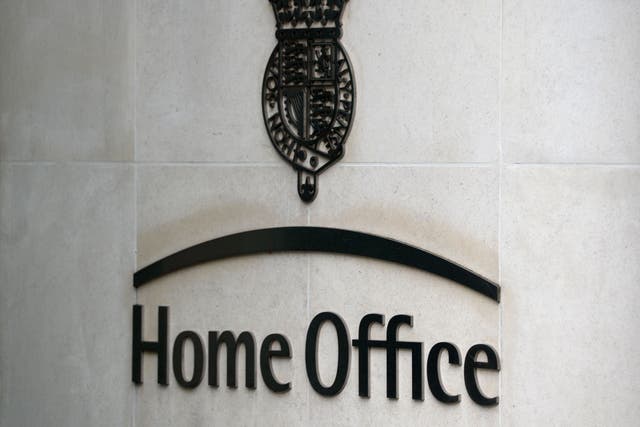 A view of signage for the Home Office in Westminster, London.