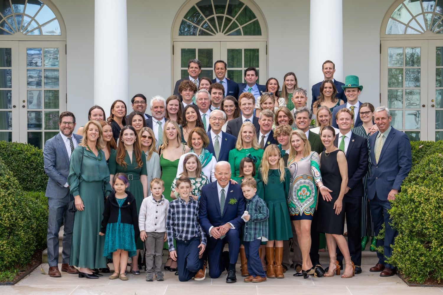 Joe Biden with members of the Kennedy family — but not RFK Jnr — at the White House