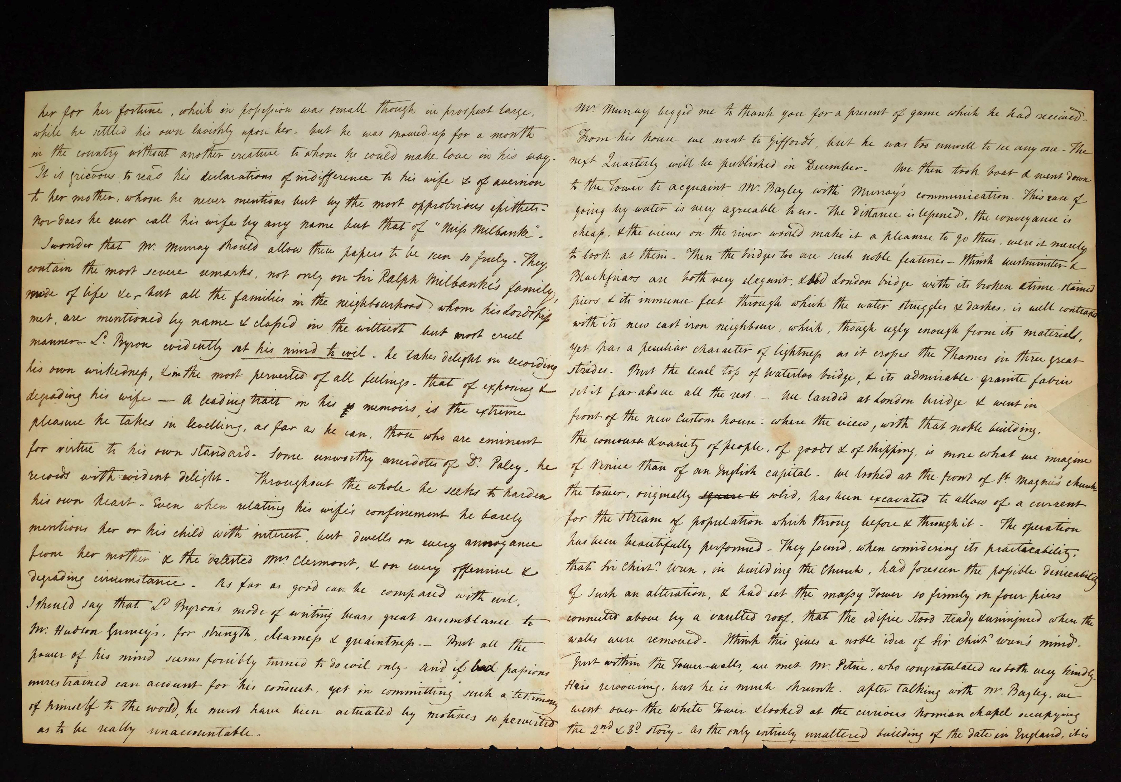 Page two of the letter Elizabeth Palgrave writes to her father, Dawson Turner
