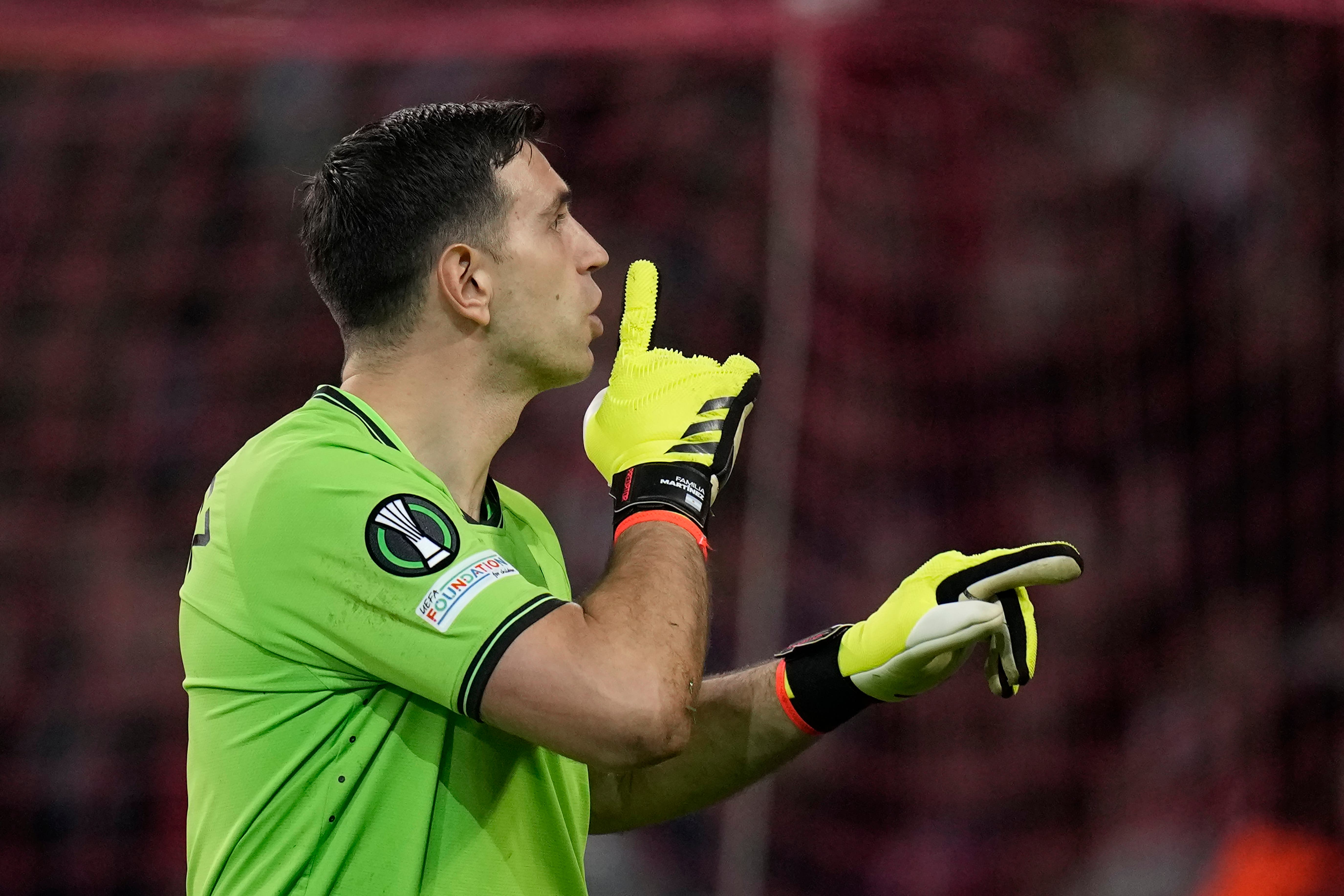 Emiliano Martinez banned for first leg of Aston Villa's semi-final against Olympiacos | The Independent