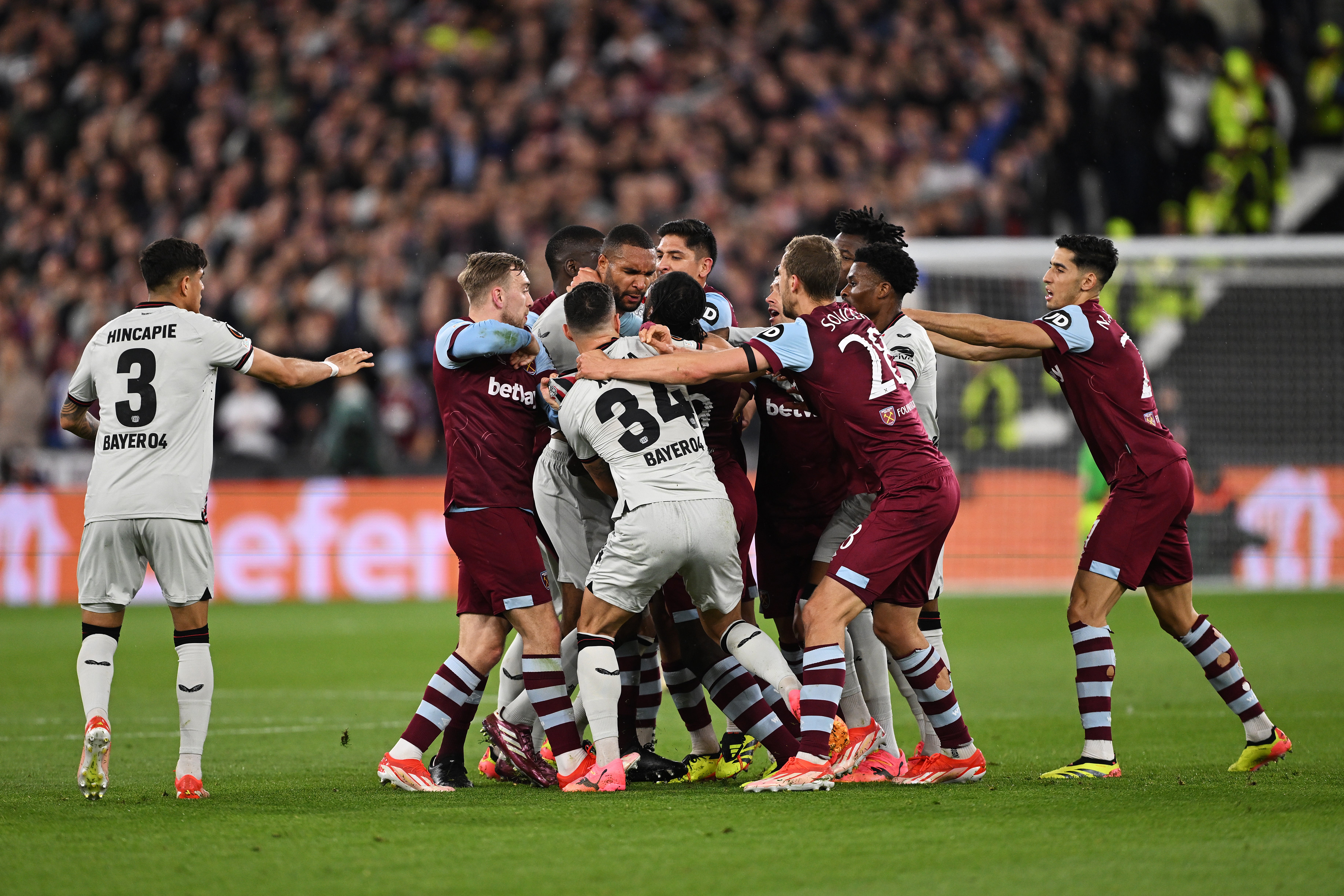 Tempers flared on the pitch and in the technical area