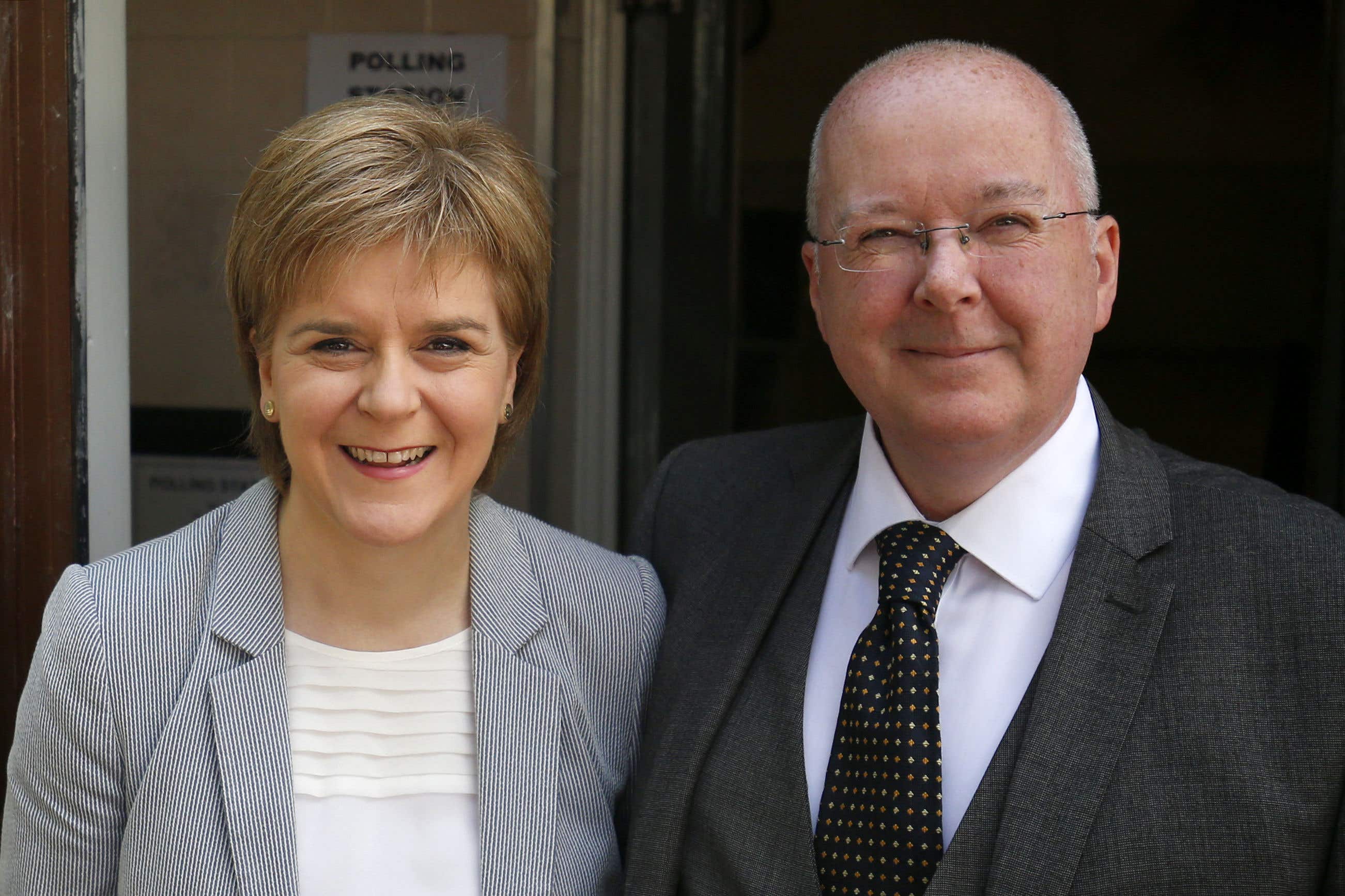 Peter Murrell, pictured with his wife Nicola Sturgeon, has been charged in an investigation into the SNP’s finances