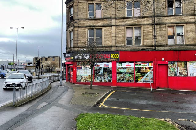 The scene in Bradford where Kulsuma Akter was stabbed to death as she pushed her baby in a pram on April 6 (Dave Higgens/PA)