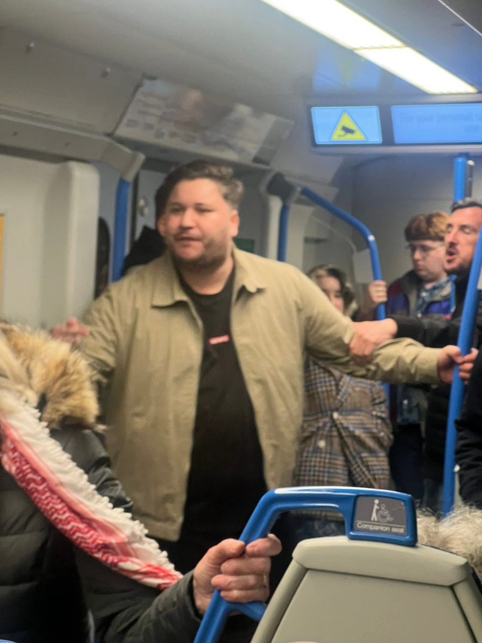 Passengers filmed the incident on the London service