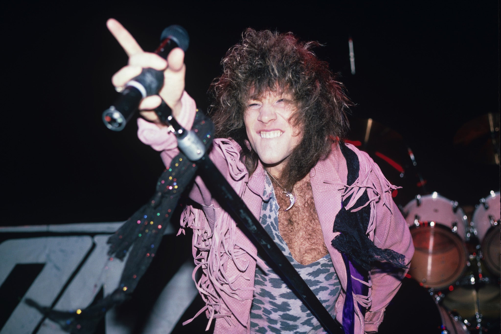 Rockstar life: Jon Bon Jovi pictured on stage circa 1985