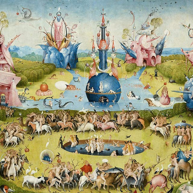 <p>The Garden of Earthly Delights by the Dutch painter Hieronymus Bosch, completed in 1500 </p>