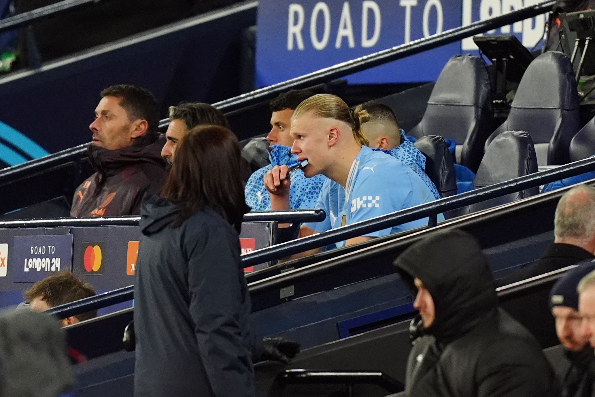 Erling Haaland is a doubt for Manchester City after being substituted against Real Madrid (Mike Egerton/PA)