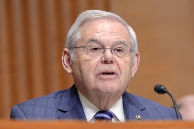 <p>The bribery trial of Bob Menendez, pictured in March, is set to begin on 13 May </p>
