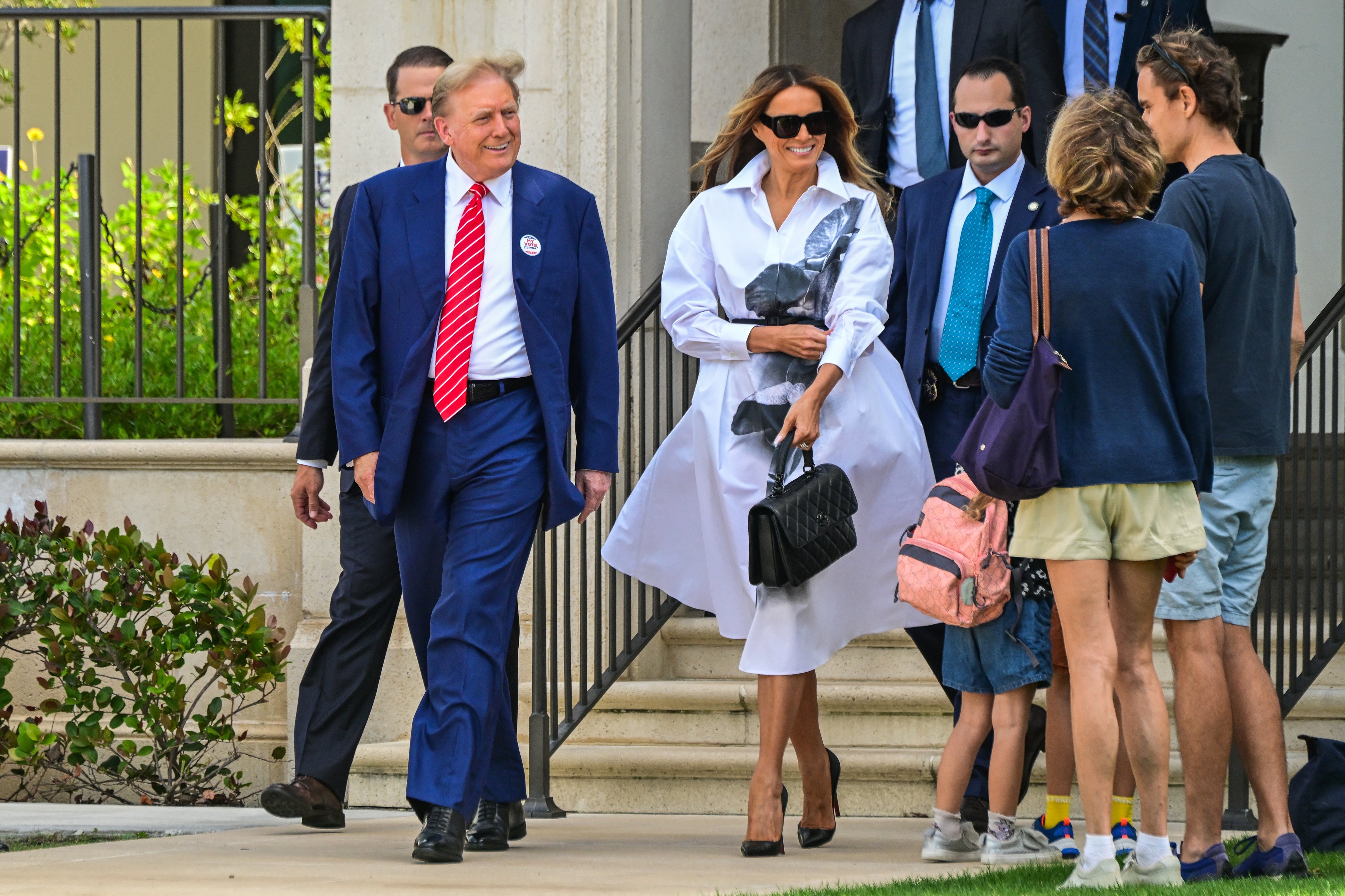 Melania voted with the former president in March