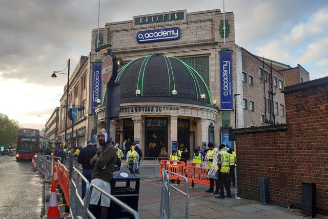 A heavy security presence as the O2 Brixton Academy reopened its doors (Helen William/PA)