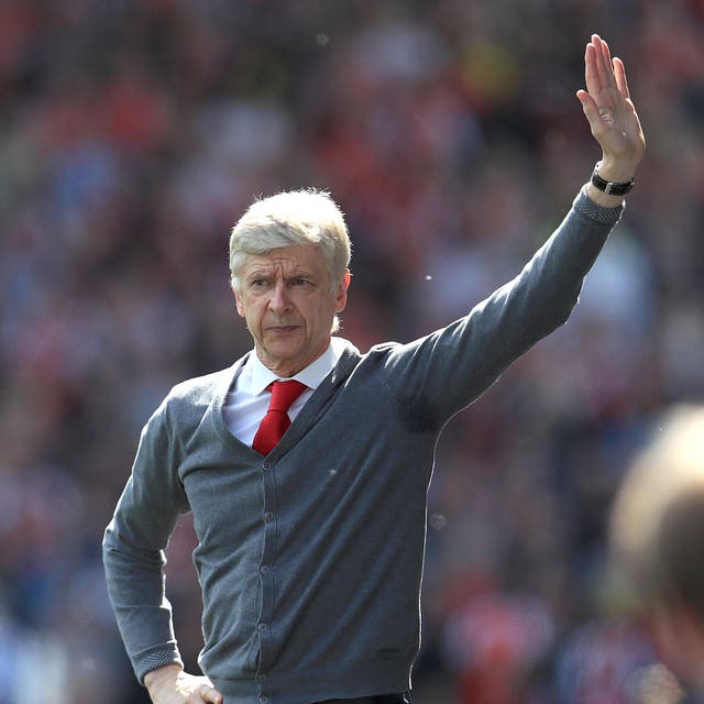 Arsenal manager Arsene Wenger bids farewell at Huddersfield (Mike Egerton/PA)