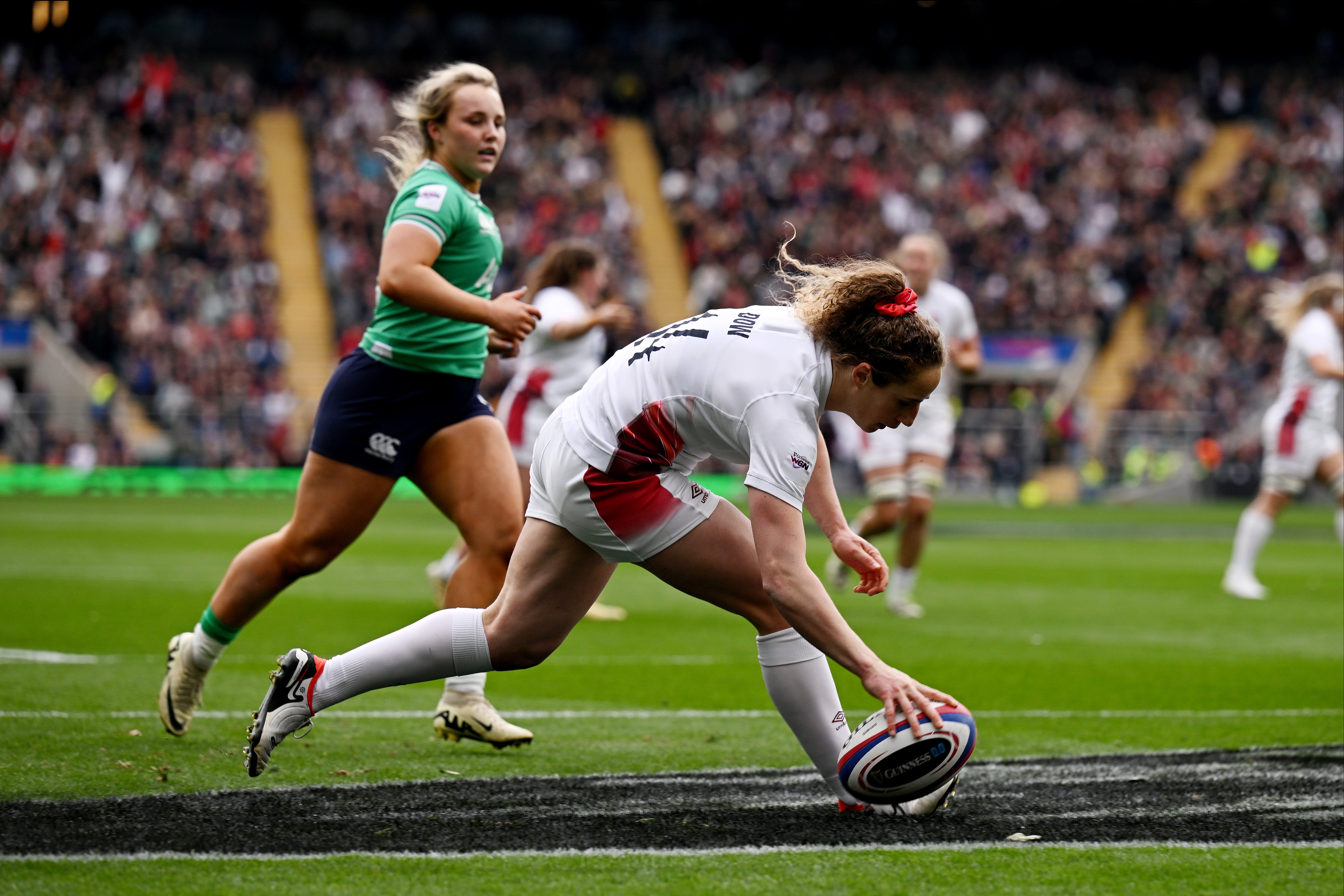 Abby Dow scored a hat-trick in England’s win