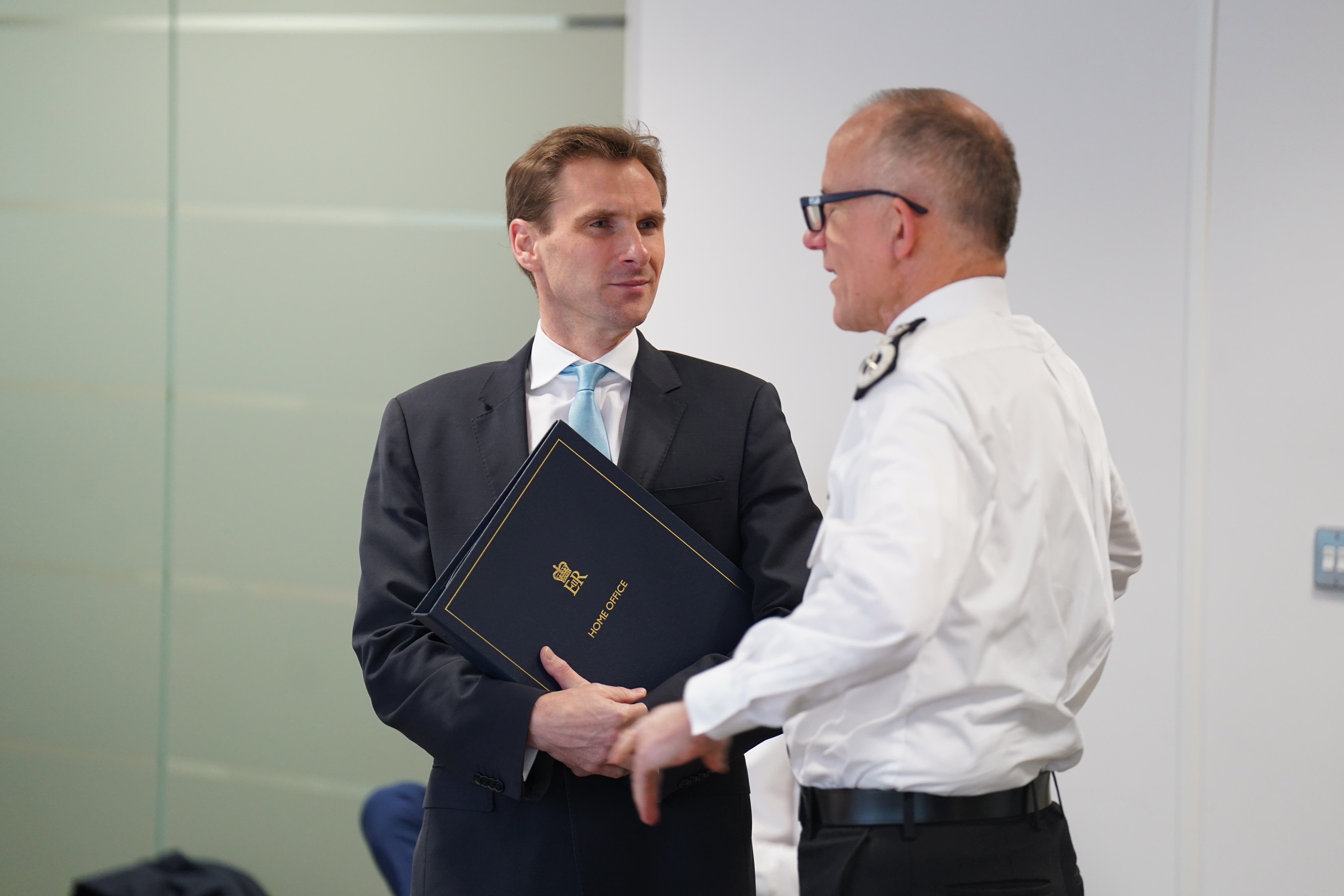 Policing minister Chris Philp is set to meet Metropolitan Police Commissioner Sir Mark Rowley to discuss the policing of pro-Palestinian protests in London (James Manning/PA)