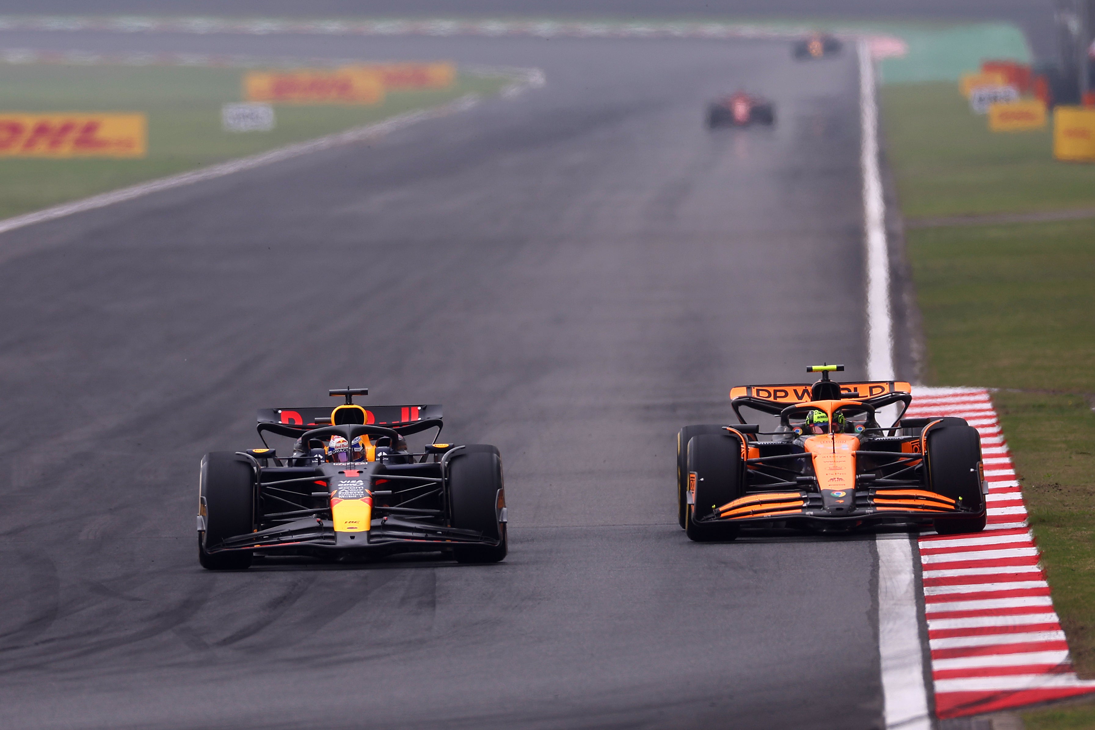 Max Verstappen leads Lando Norris at the Chinese Grand Prix