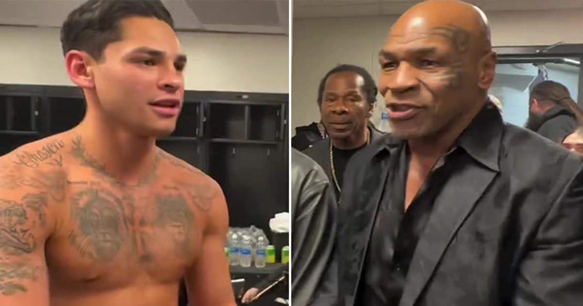 Ryan Garcia surprises Mike Tyson with string quartet performing in his  dressing room