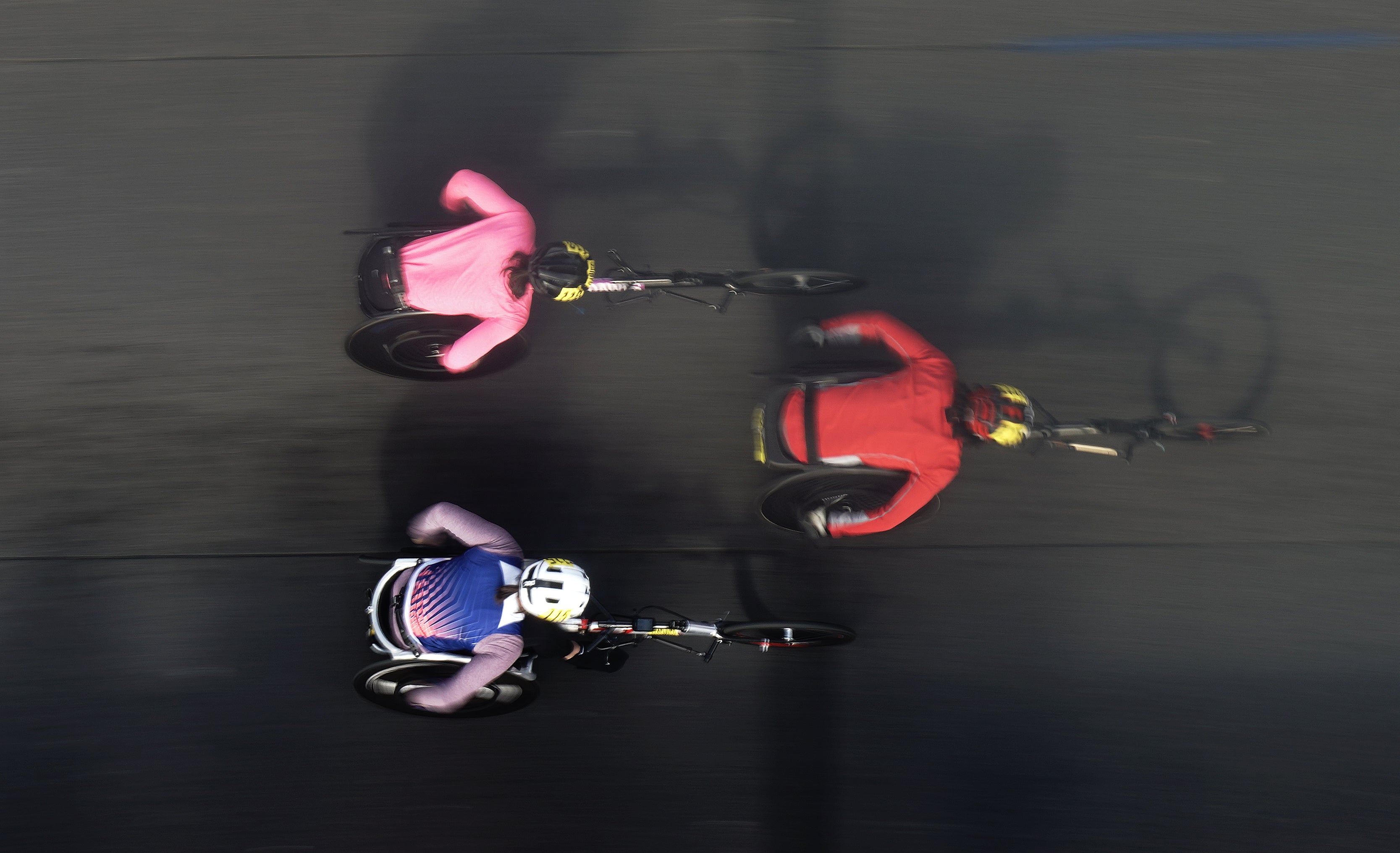 Wheelchair competitors cross Tower Bridge