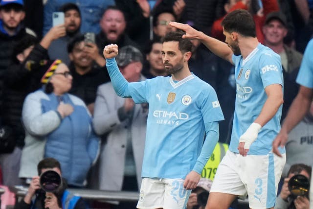 Match-winner Bernardo Silva felt it was unfair Manchester City had to play their FA Cup semi-final on Saturday (Alastair Grant/AP)