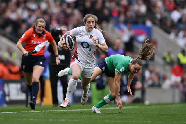 <p>Abby Dow scored a hat-trick in England’s thrashing of Ireland </p>