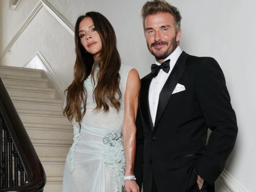 Beckham wore a similar design to celebrate her 50th birthday last month