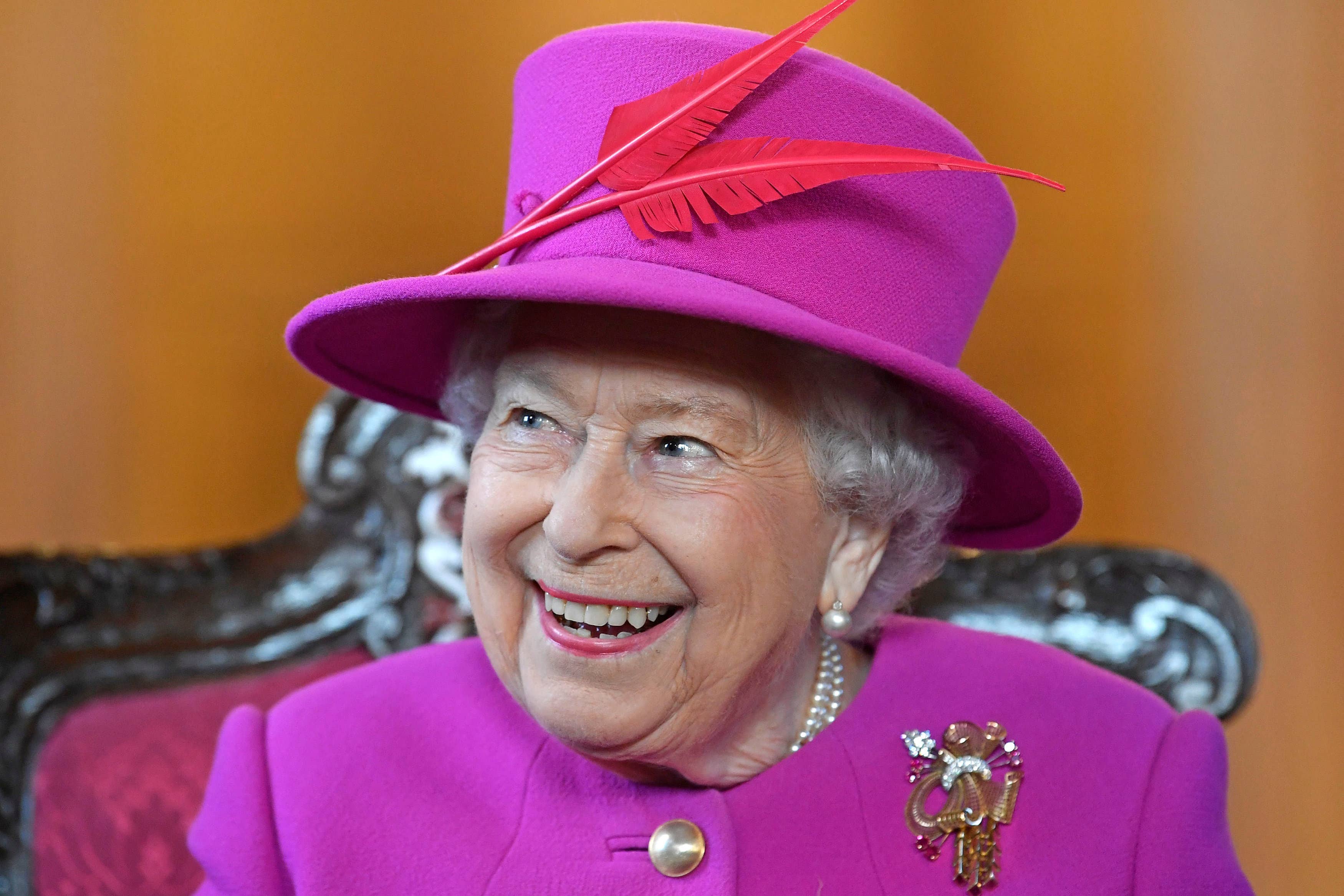 Queen Elizabeth II, during a visit to The Honourable Society of Lincoln’s Inn in London to officially open its new teaching facility. PA.