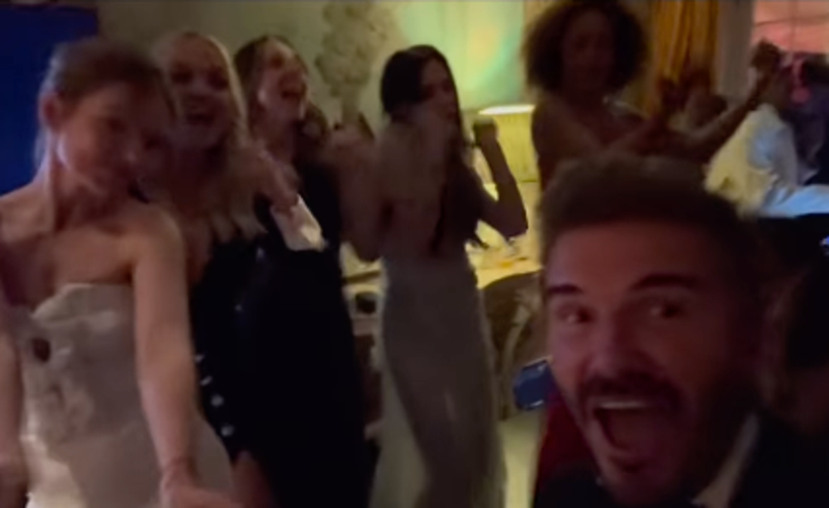 Spice Girls reunite for a rendition of ‘Stop’ at Victoria Beckham’s lavish 50th birthday party