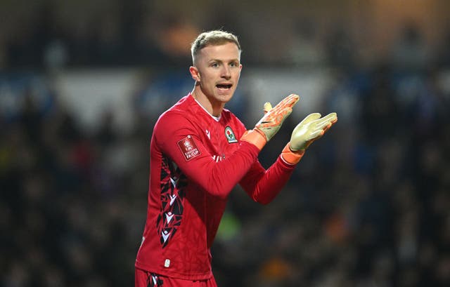 <p>Blackburn goalkeeper in action during this season’s FA Cup </p>
