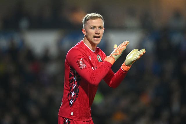 <p>Blackburn goalkeeper in action during this season’s FA Cup </p>