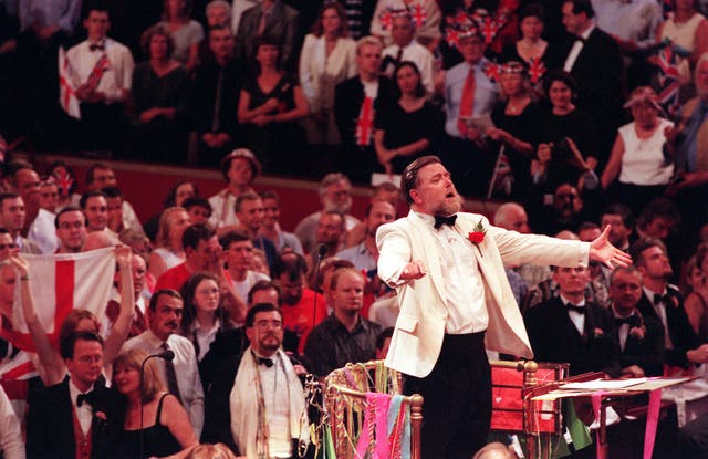 <p>Sir Andrew Davis conducting at the Last Night of the Proms, in the Royal Albert Hall.</p>