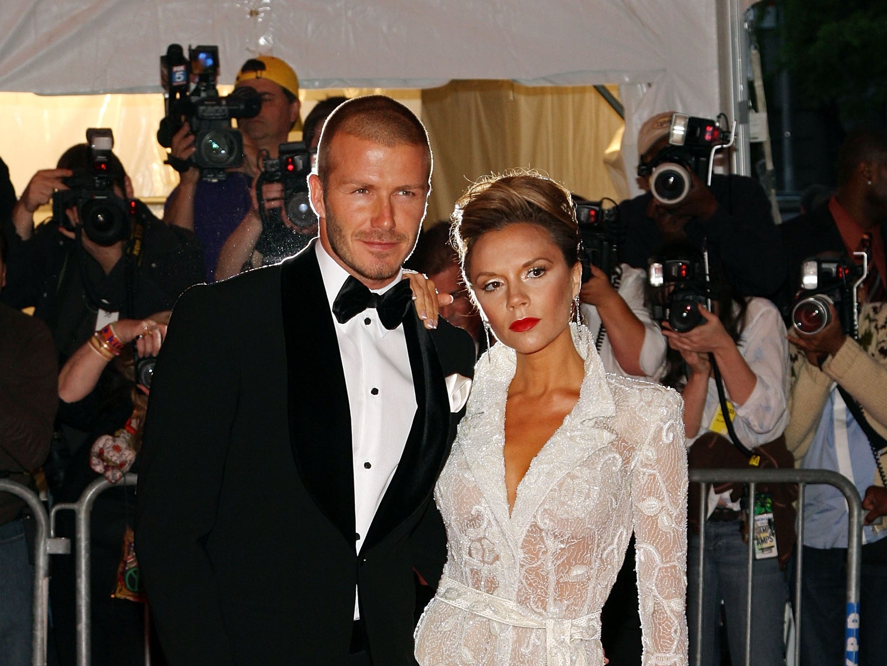 Victoria and David Beckham at the Met Gala in 2008