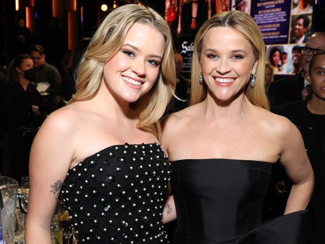 <p>Ava Elizabeth Phillippe and Reese Witherspoon with FIJI Water at The 29th Annual Critics Choice Awards on January 14 2024 in Los Angeles, California. (</p>