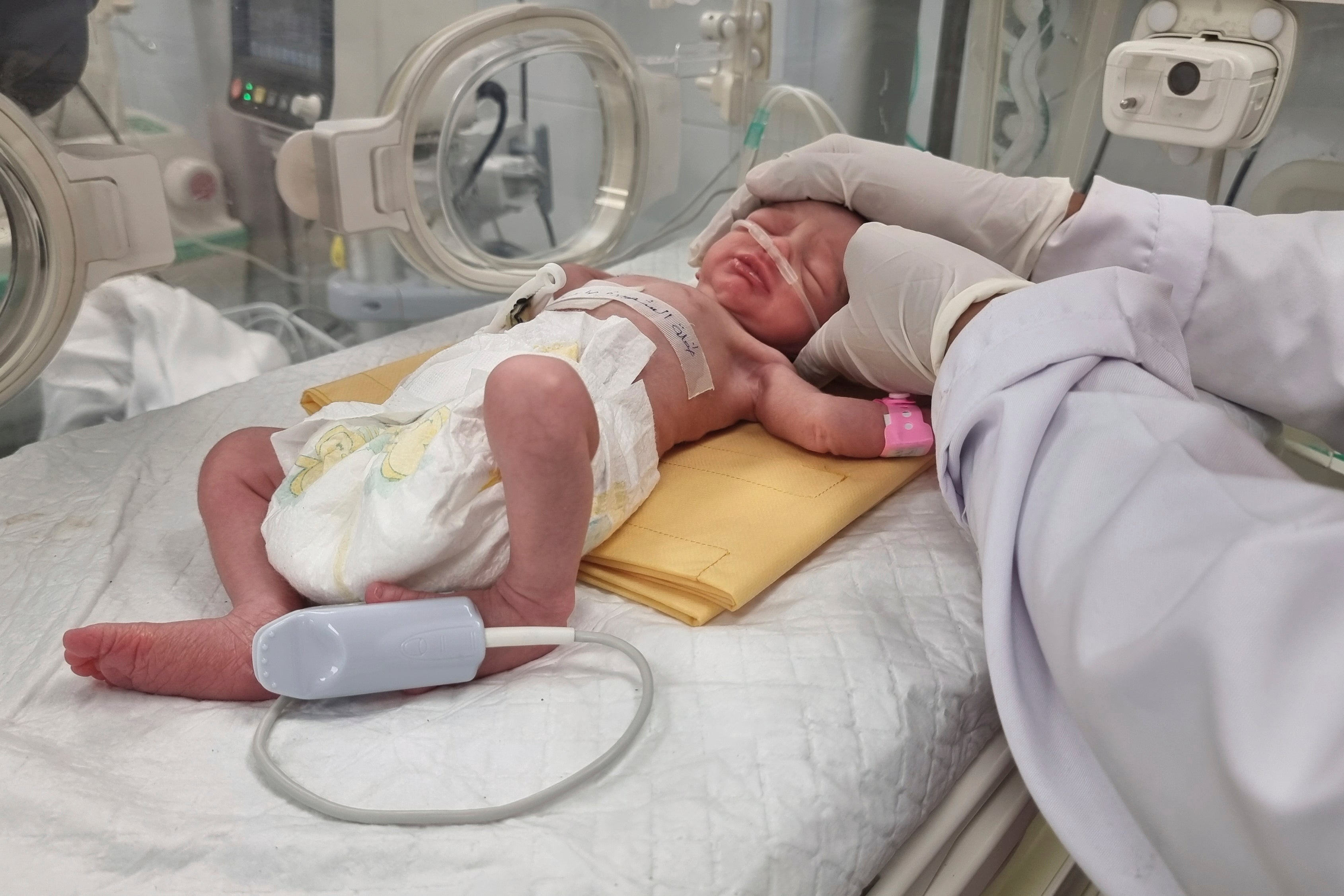 Sabreen al-Sakani was delivered by emergency caesarean section after her mother was fatally injured in a bombing on her home in Rafah