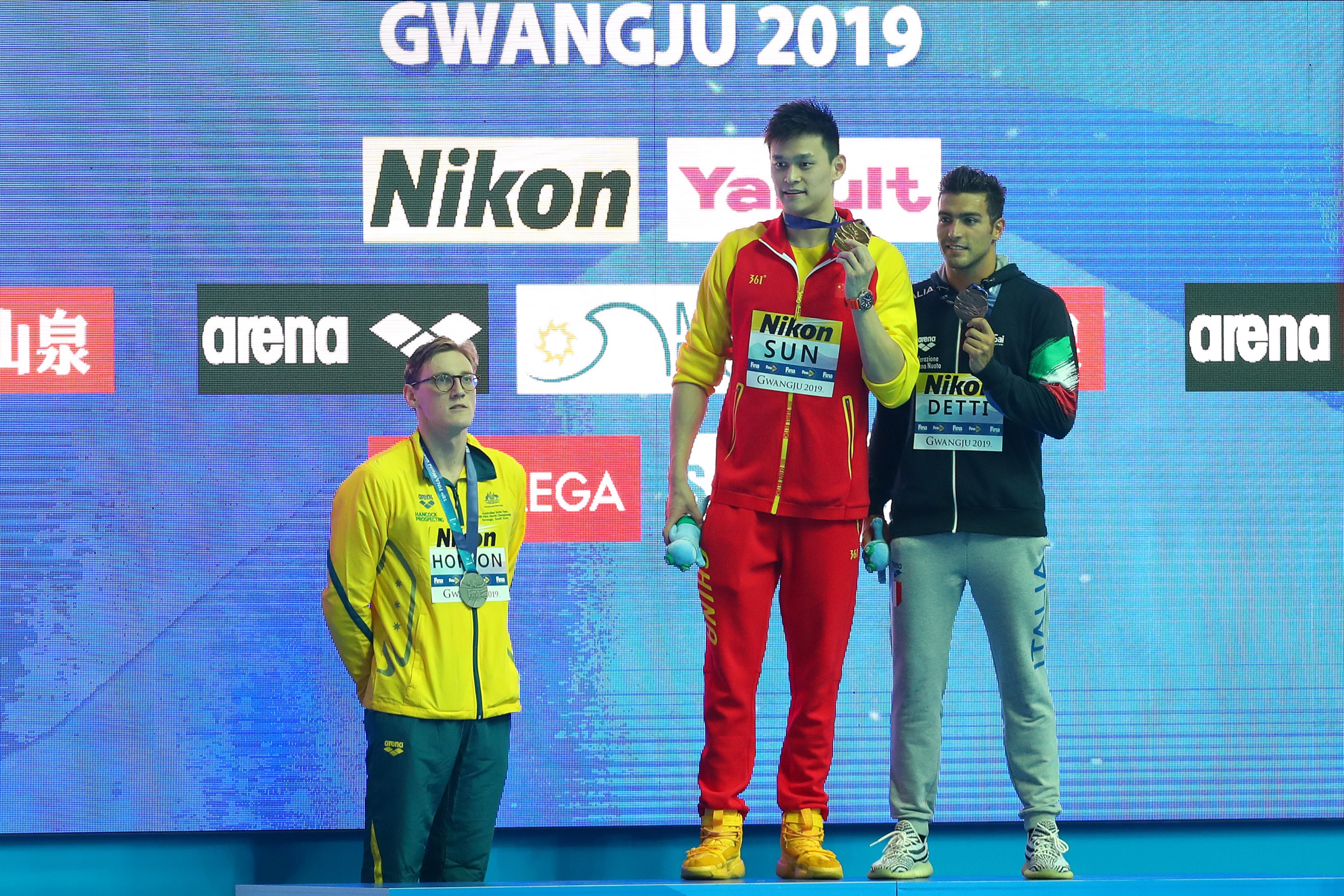 Rivals refused to stand on the podium with Sun Yang at the 2019 World Championships