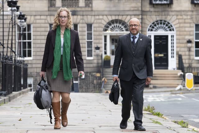 <p>Scottish Green co-leaders Patrick Harvie and Lorna Slater became ministers at Holyrood as a result of the Bute House Agreement (Lesley Martin/PA)</p>