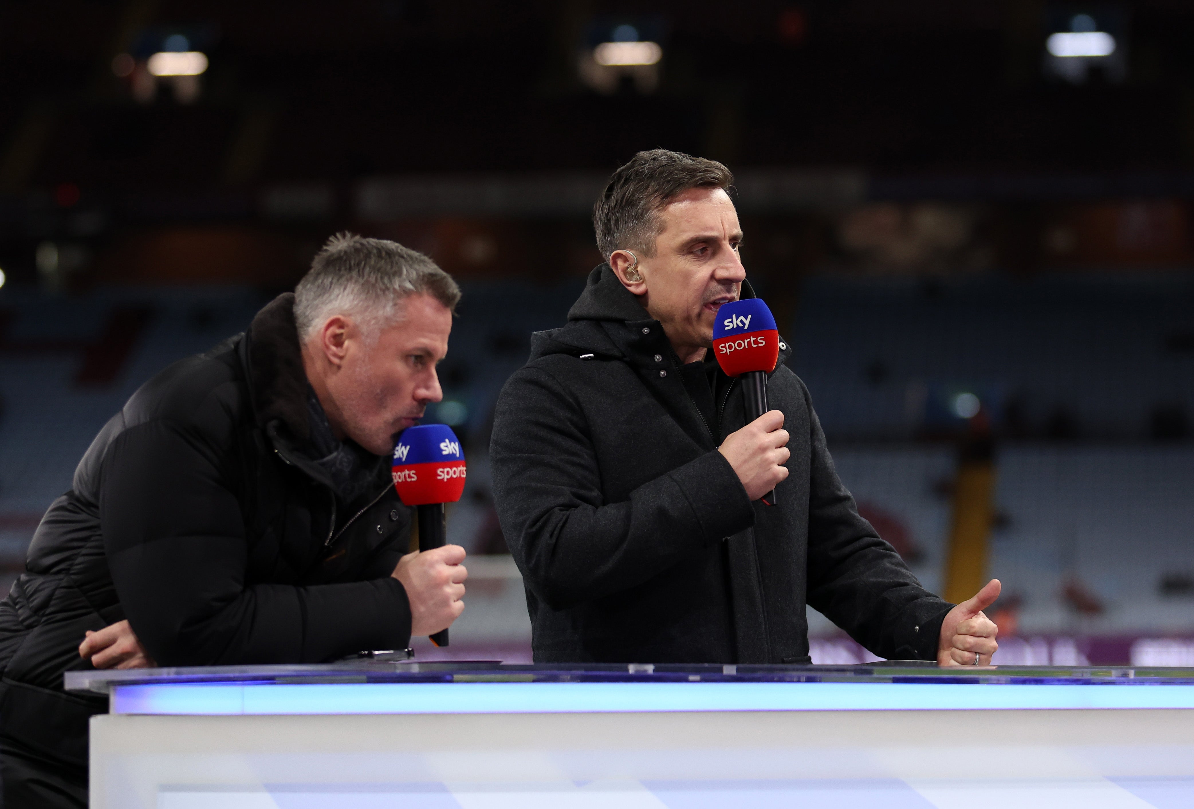 Jamie Carragher and Gary Neville heavily criticised United this season