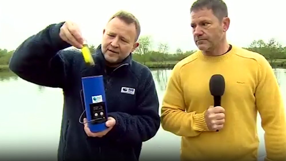 People became concerned after seeing TV naturalist Steve Backshall fill a container with visibly dirty water from the river