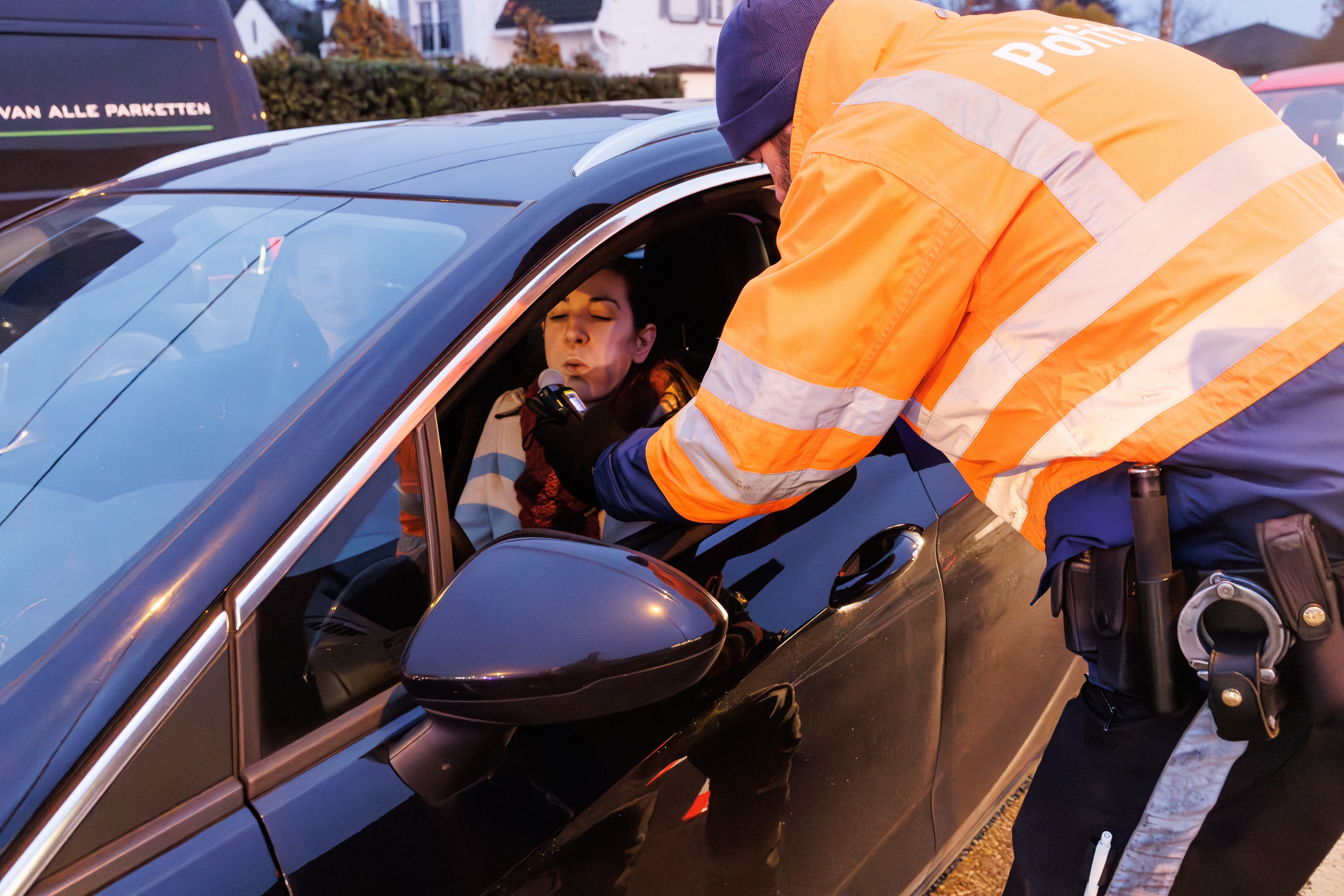 <p>Illustration picture shows the start of the West Flanders Weekend Without Alcohol and Drugs in Traffic, in Kuurne, Belgium, on 1 December 2023</p>