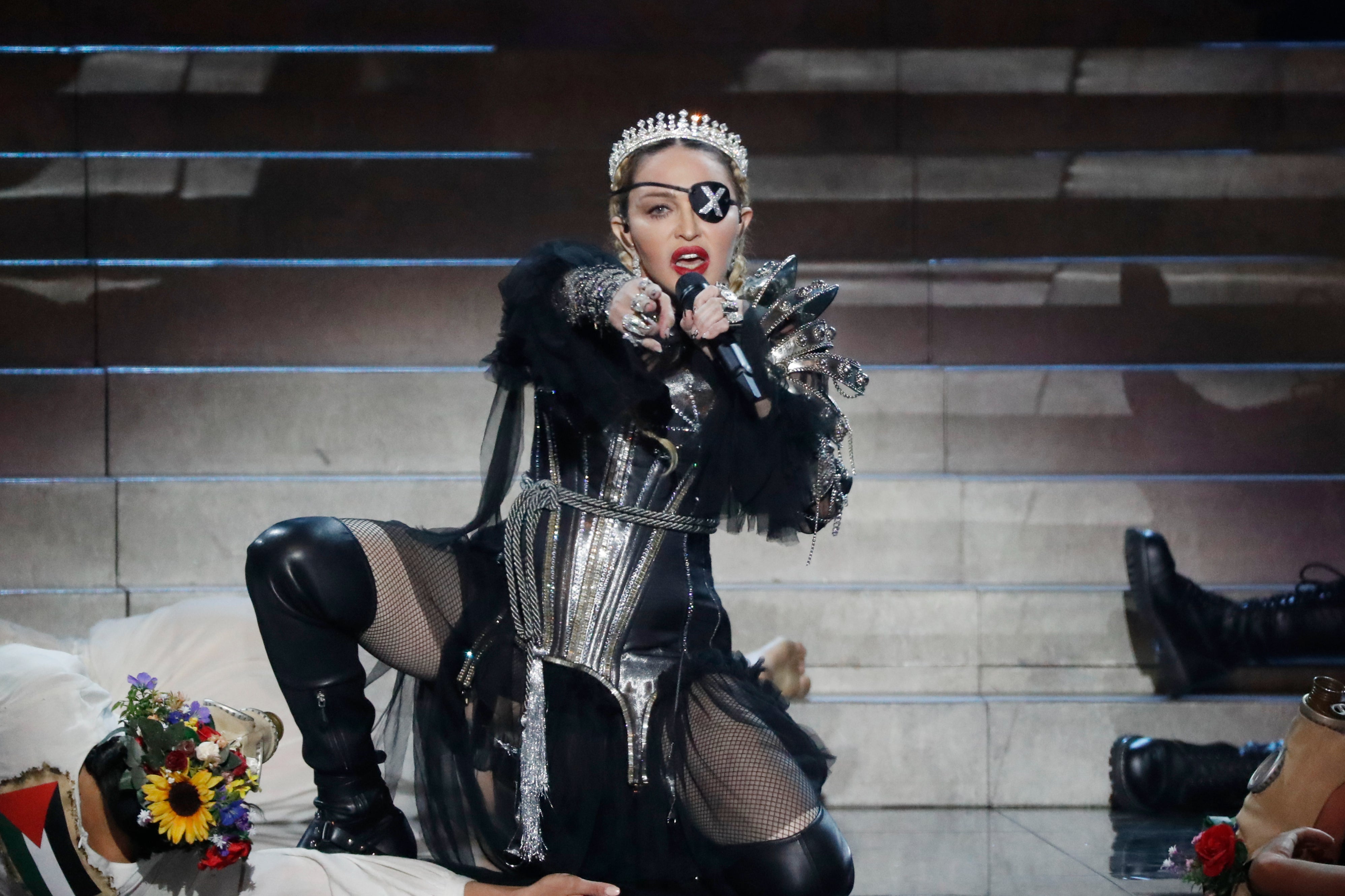 Madonna performing at the Eurovision Song Contest in 2019