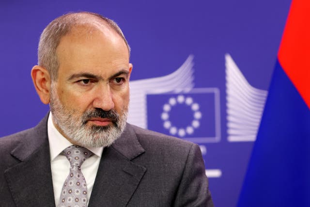 <p>Armenian prime minister Nikol Pashinyan in Brussels earlier this month</p>