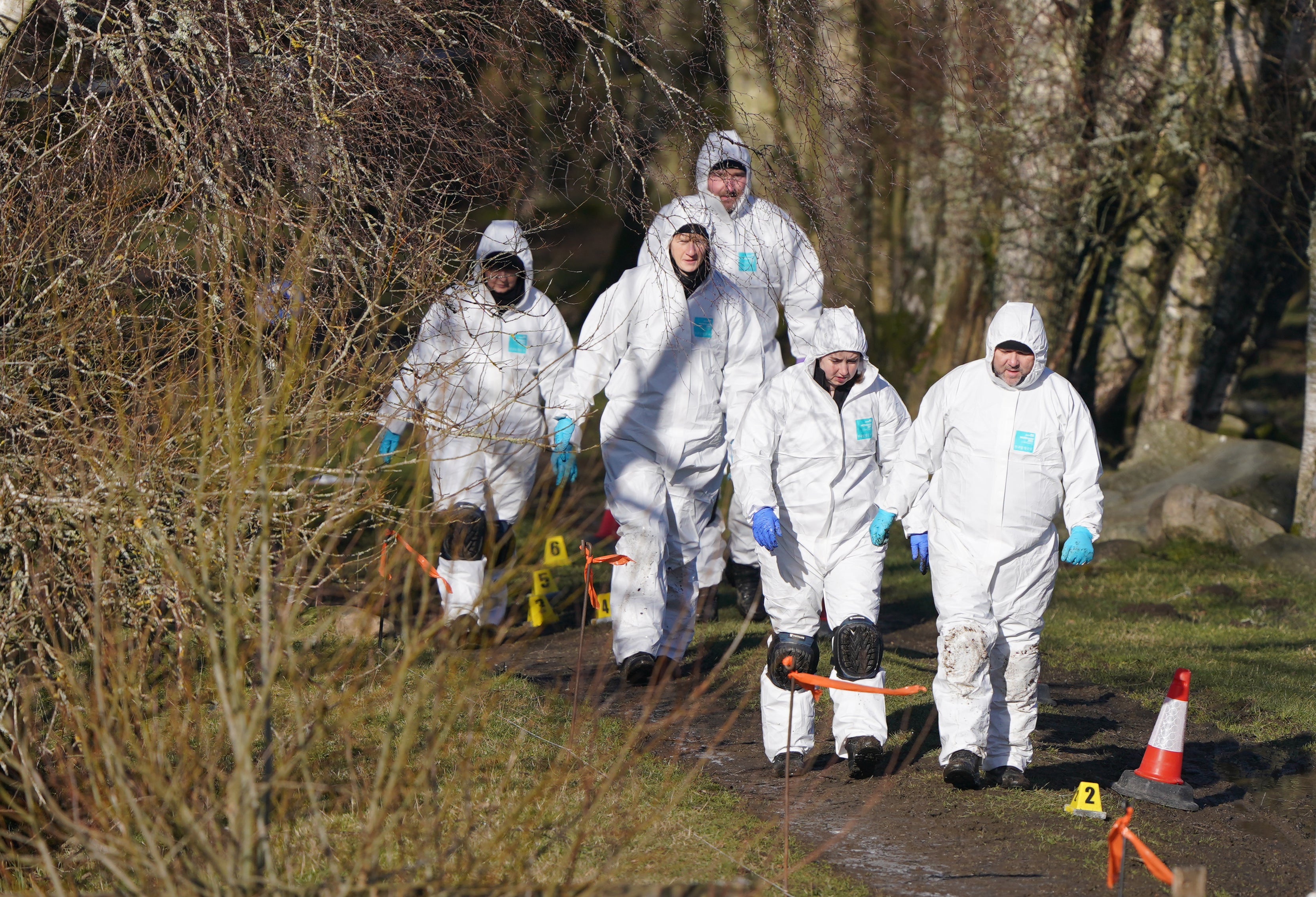 Police at the scene in the Pitilie area on the outskirts of Aberfeldy