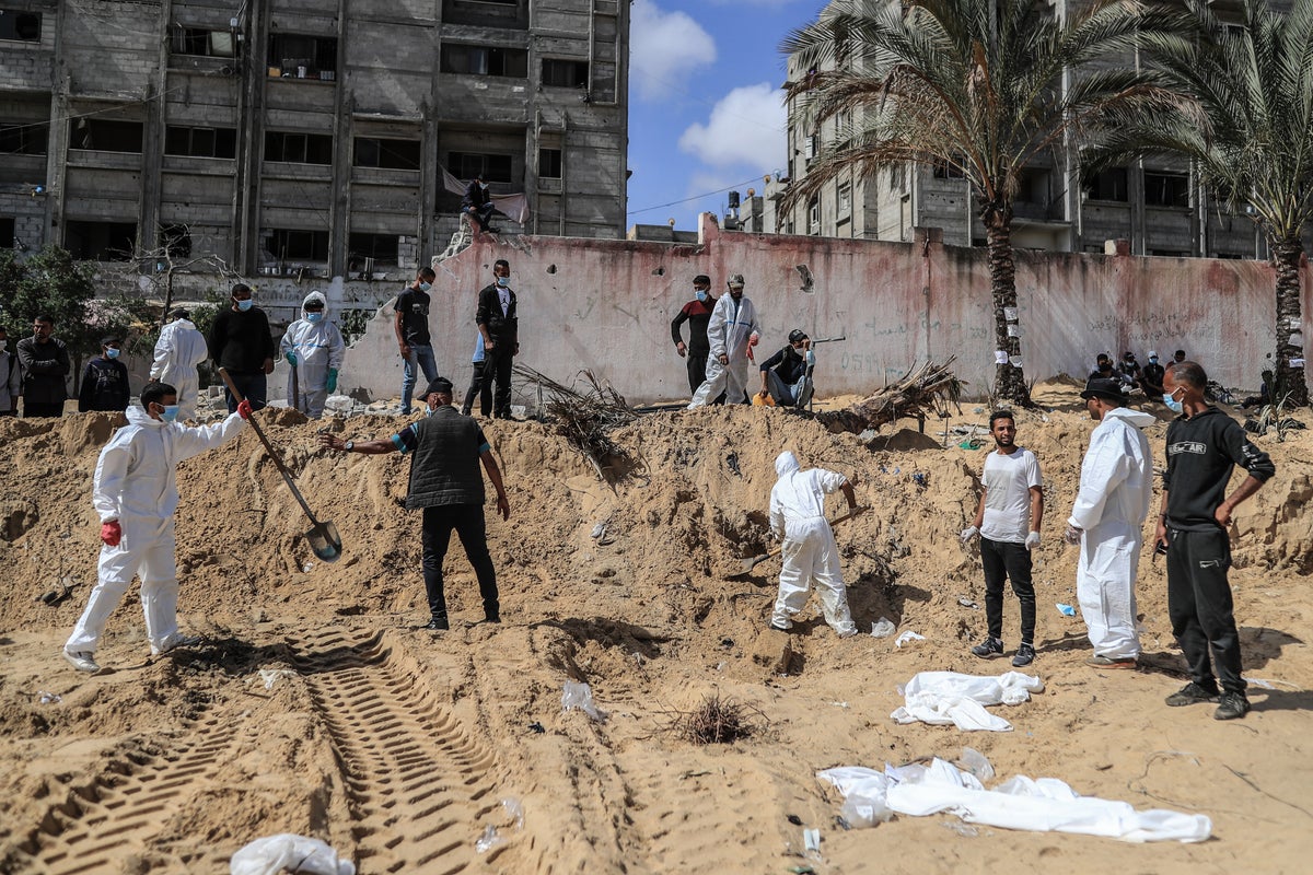 Bodies found with ‘hands tied’ in mass graves in Gaza