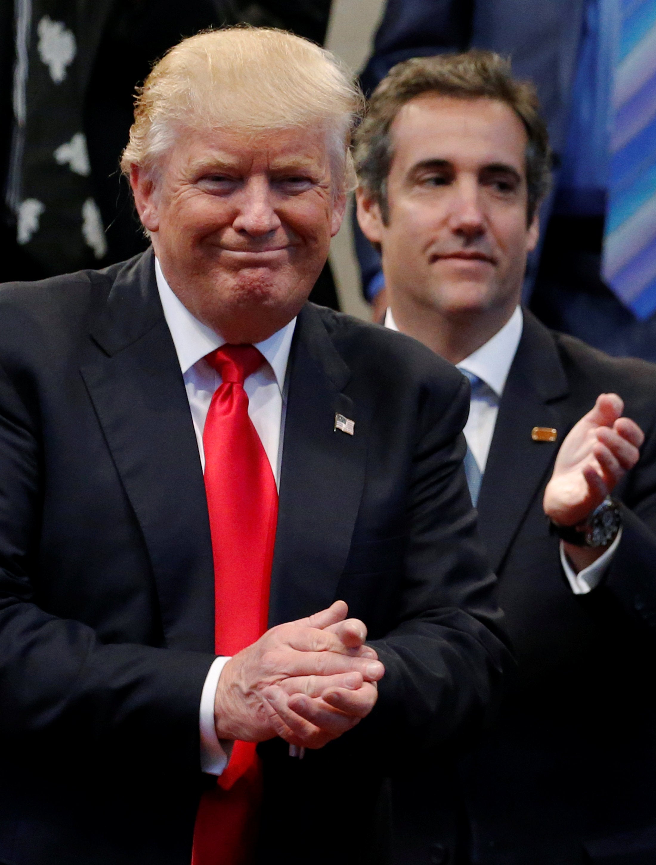 Then Republican presidential nominee Donald Trump appears with his personal attorney Michael Cohen during a campaign stop at the New Spirit Revival Center church in Cleveland Heights, Ohio, U.S. September 21, 2016.