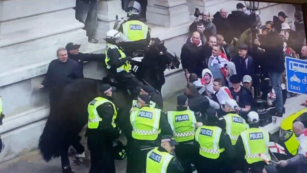 Violence erupts at St George’s Day rally in central London