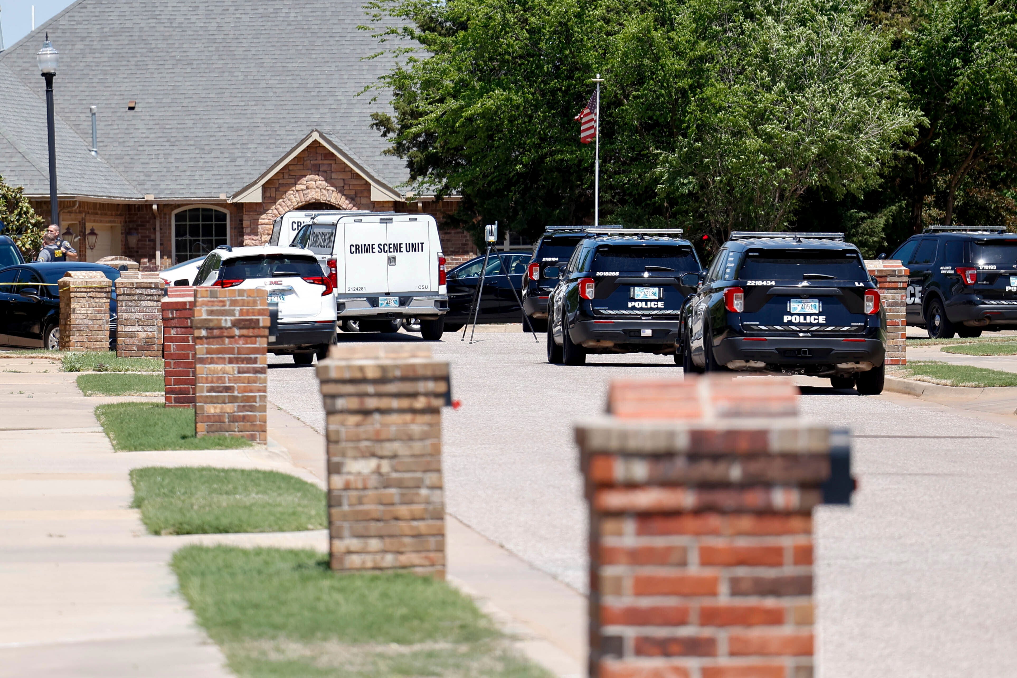 Oklahoma City police investigate after 5 were found dead in a home in Oklahoma City, on Monday, April 22, 2024