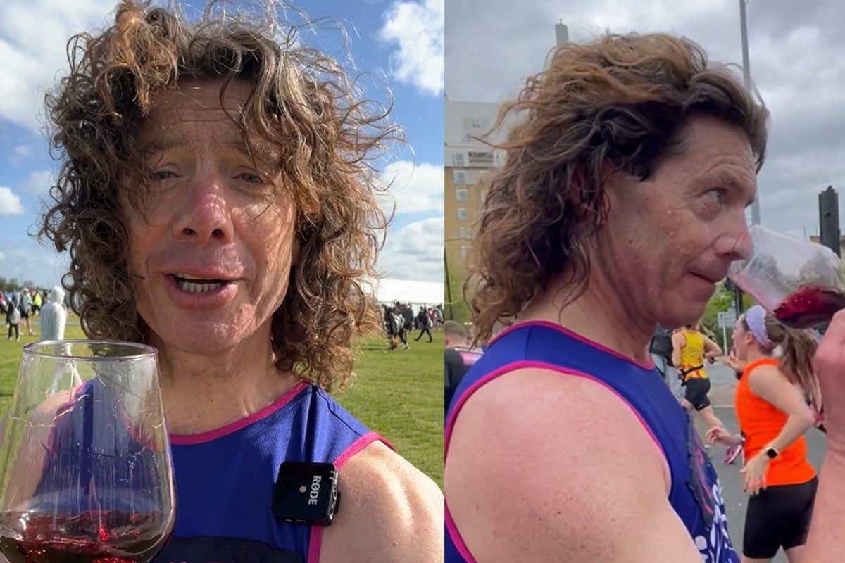 London marathoner drinks wine glass at every mile in viral challenge