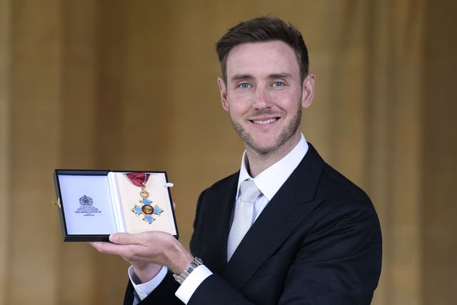 Stuart Broad was made a CBE by the Princess Royal at Windsor Castle on Tuesday (Andrew Matthews/PA)