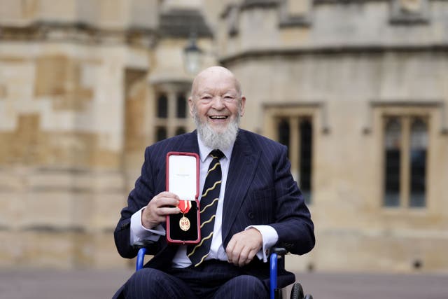 Sir Michael Eavis, founder of Glastonbury festival, was knighted on Tuesday at Windsor Castle. (Andrew Matthews/PA)