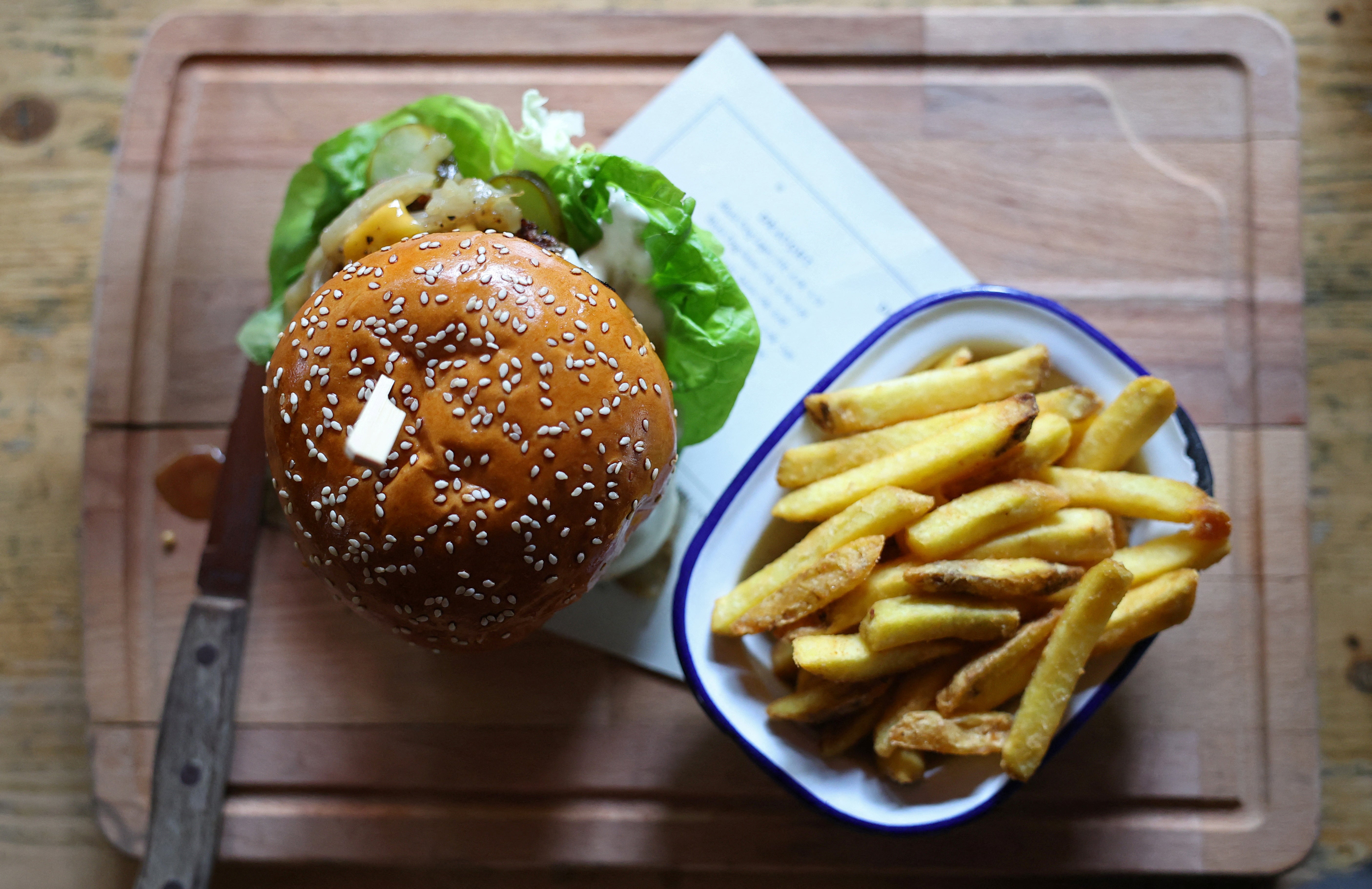 A view of a 'Swift burger' at The Black Dog pub