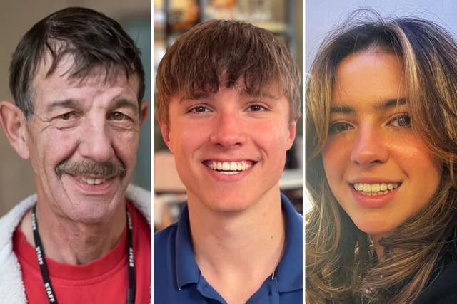 <p>Ian Coates, Barnaby Webber and Grace O’Malley-Kumar were killed in Nottingham last summer </p>