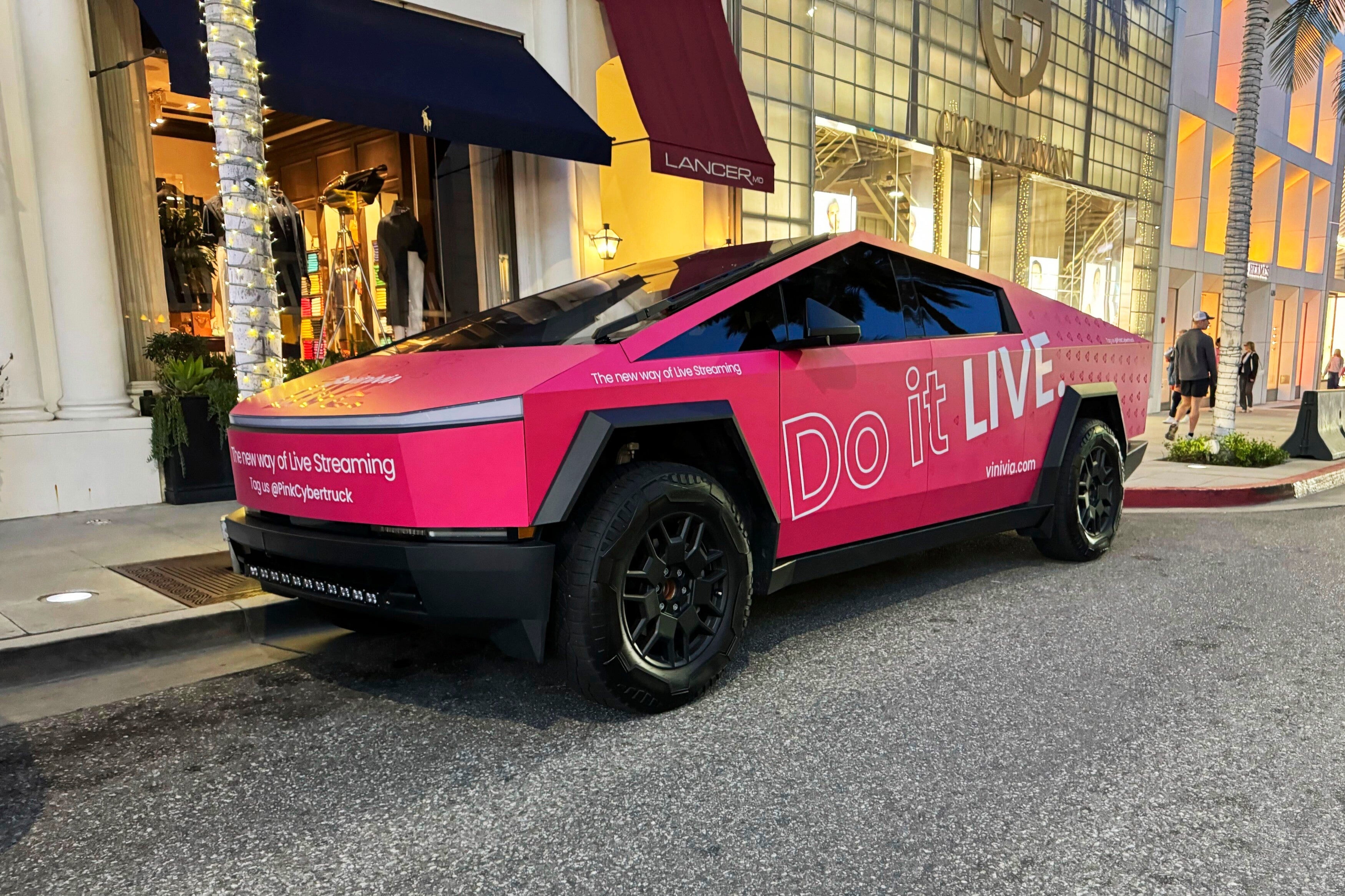 A 2024 Tesla Cybertruck in Beverly Hills, California